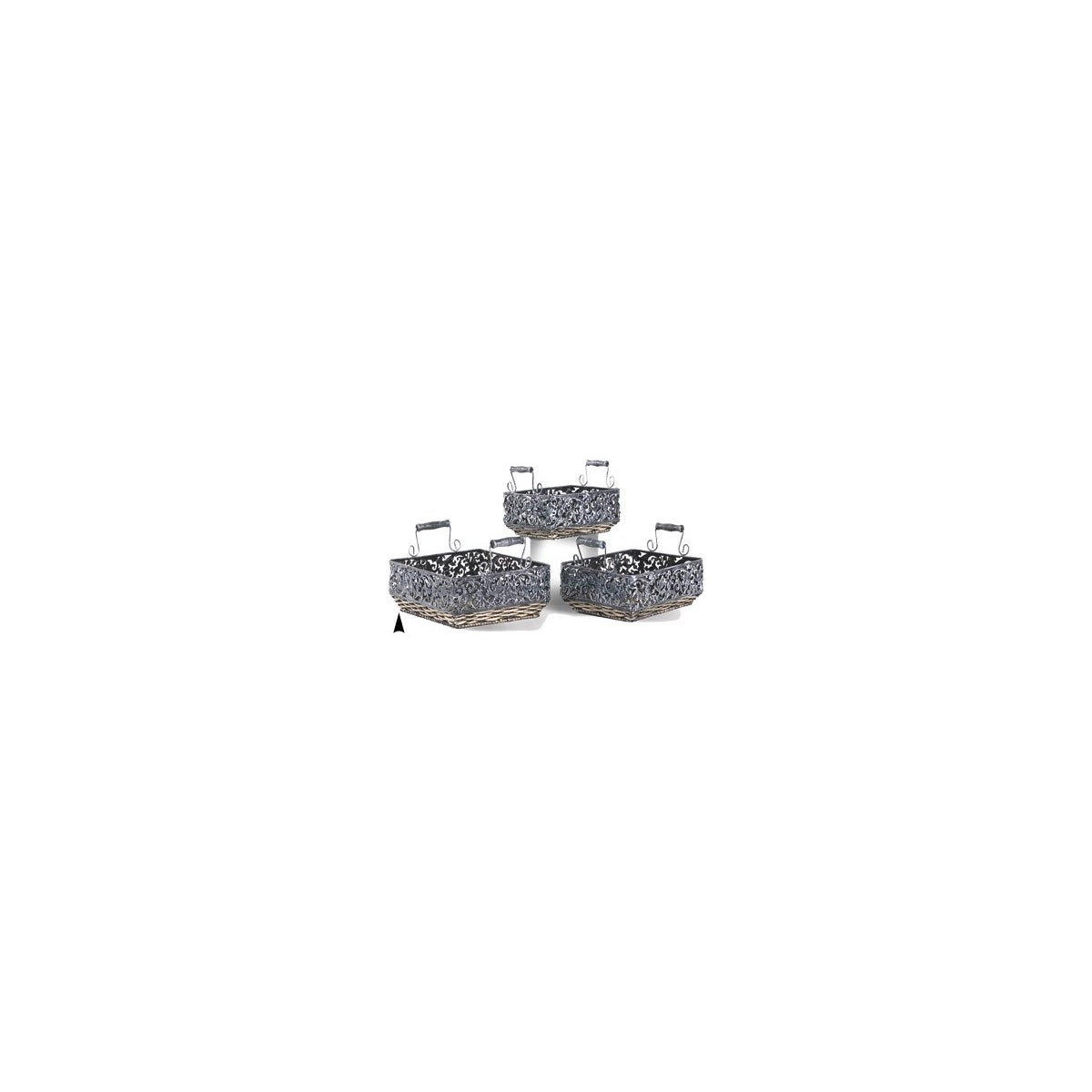 3/90820 S/3 FANCY OBLONG METAL TRAYS CS. PK.: 8