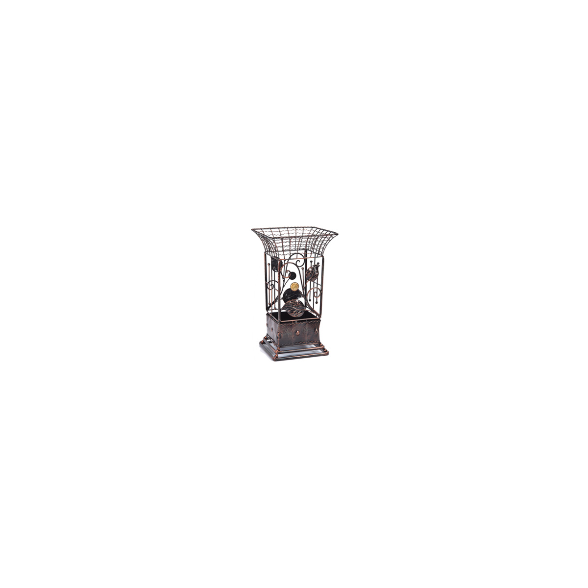 5079 ANTIQUE COPPER SQUARE METAL UMBRELLA HOLDER CS. PK.: 6