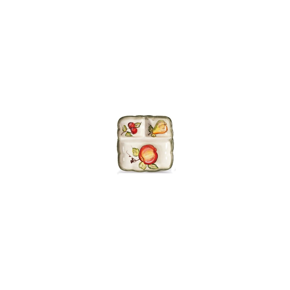 7/10367/B CERAMIC 3-SECTION SQUARE TRAY CS. PK.: