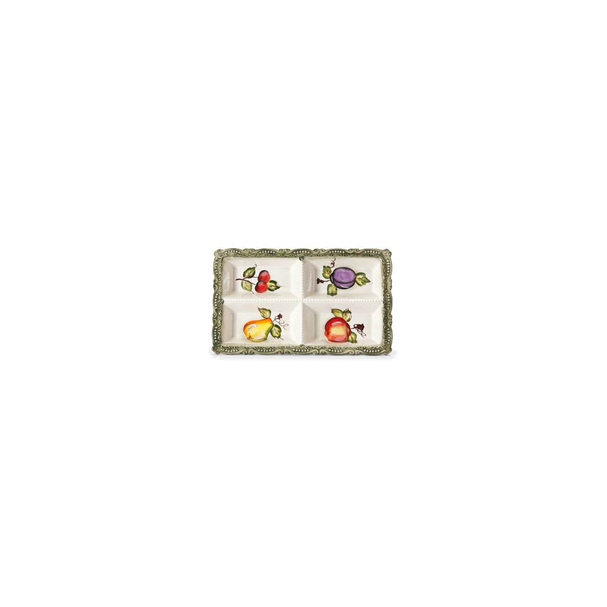 7/10863/B CERAMIC 4-SECTION OBLONG TRAY CS. PK.: