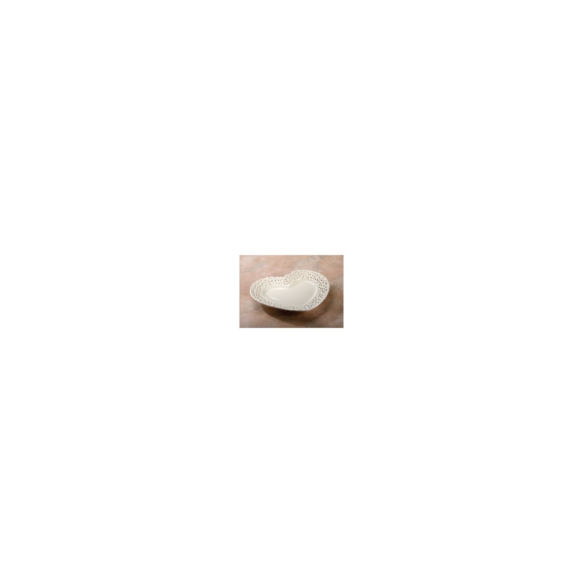 7/6425 HEART-SHAPED LACY CERAMIC PLATTER CS. PK.: 36