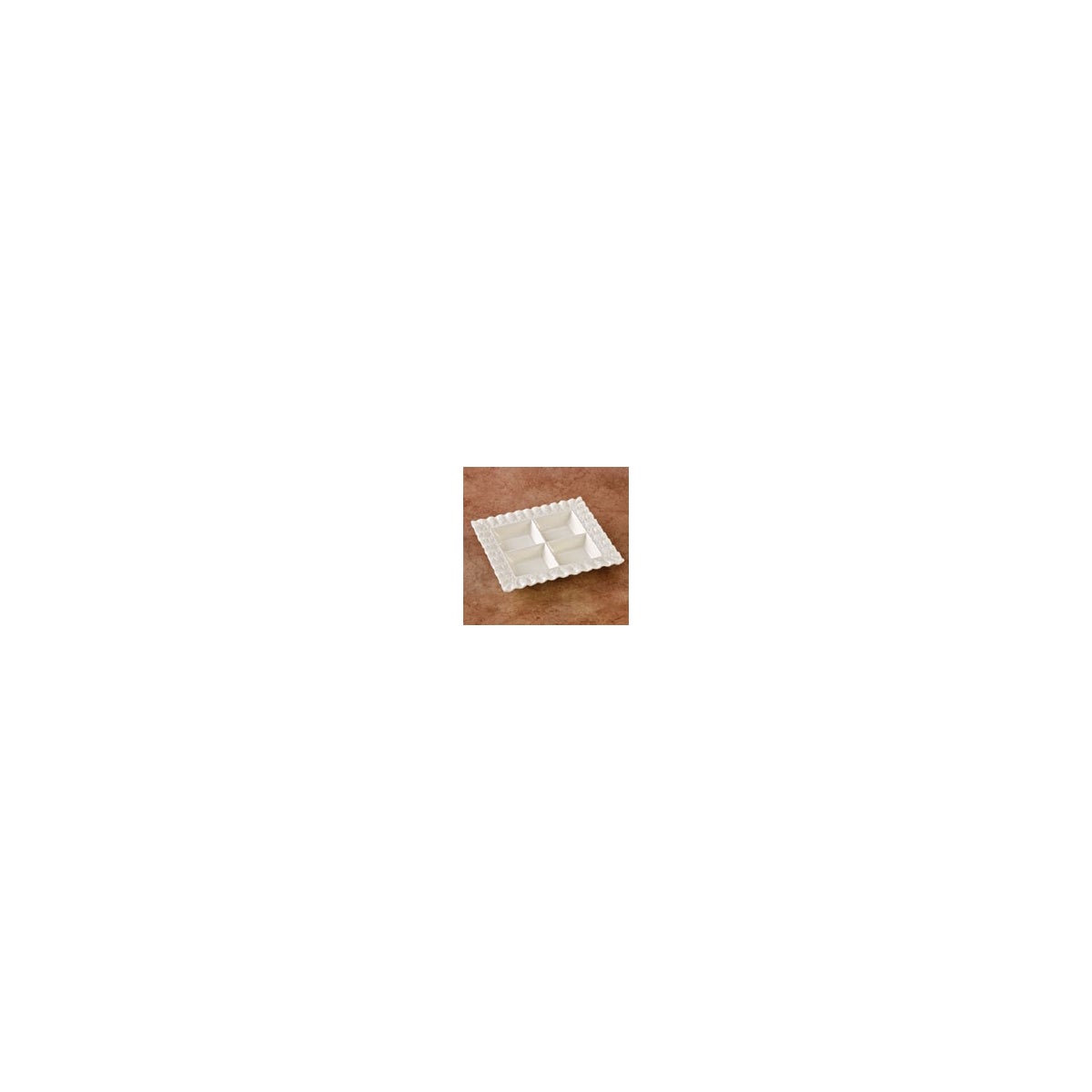 70025B CERAMIC 4-SECTION TRAY CS. PK.:
