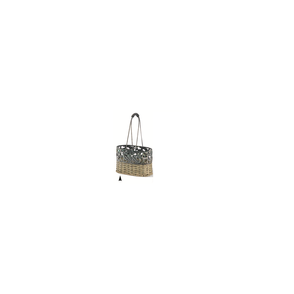 M2B METAL AND SEAGRASS 2 BOTTLE HOLDER CS. PK.: 20