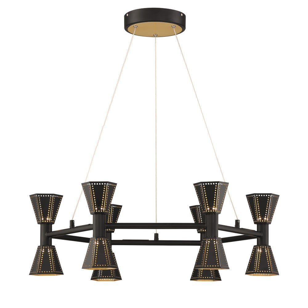 Houston Chandelier in Black/Gold