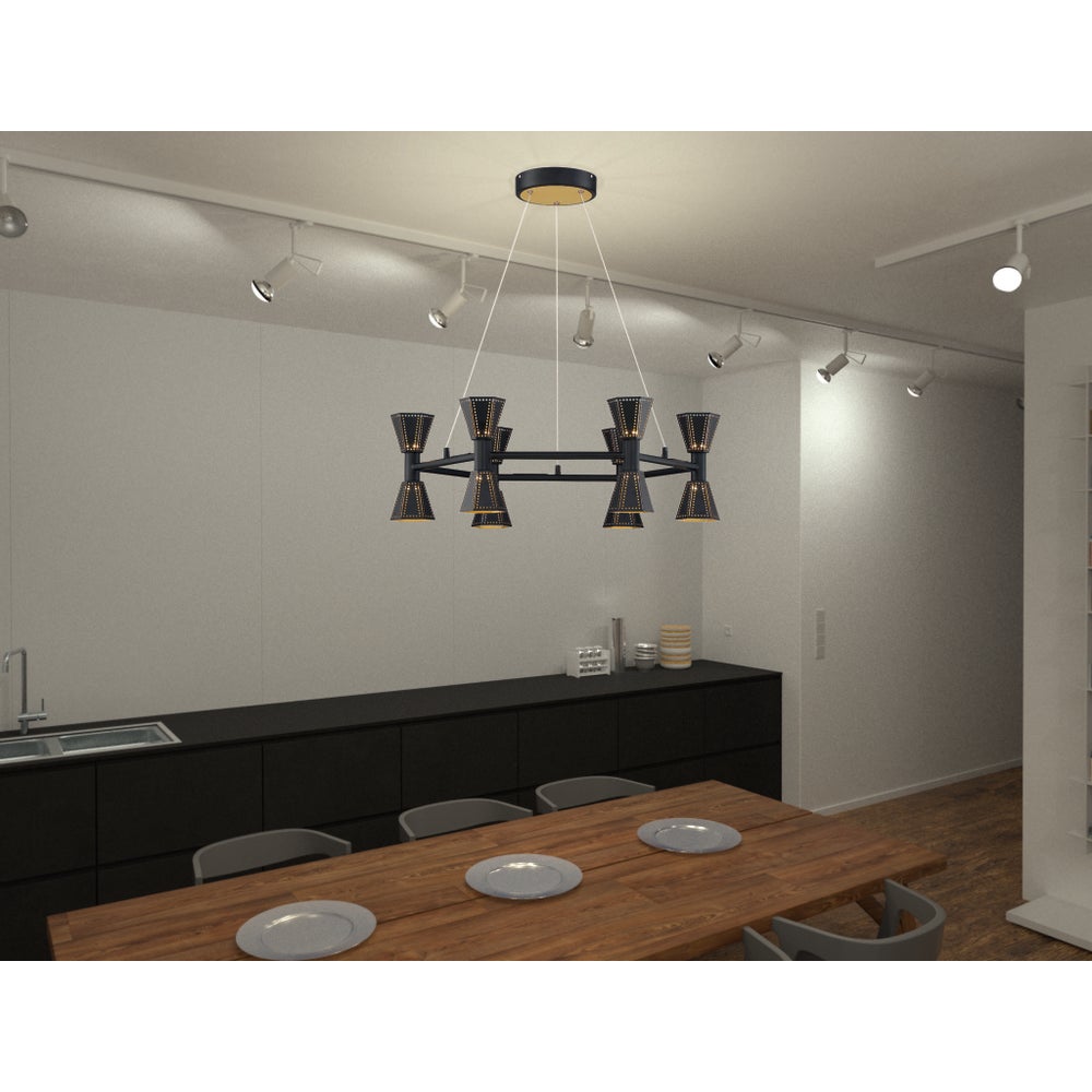 Houston Chandelier in Black/Gold