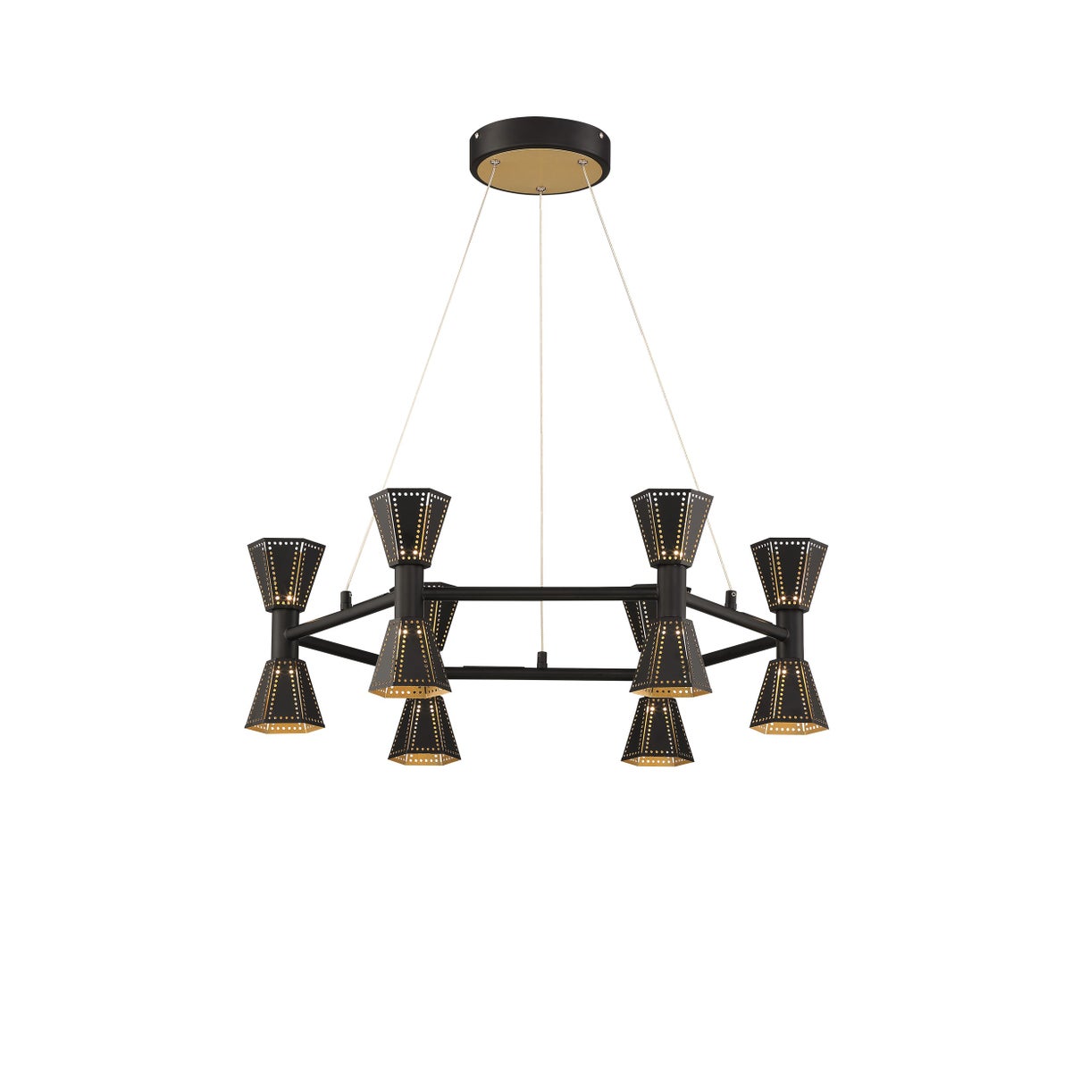 Houston Chandelier in Black/Gold