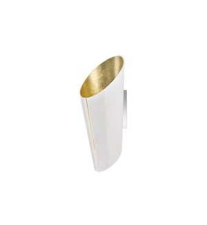 Madeira Wall Sconce in White/Gold Leaf
