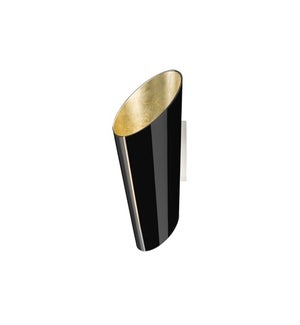 Madeira  Wall Sconce in Black/Gold Leaf