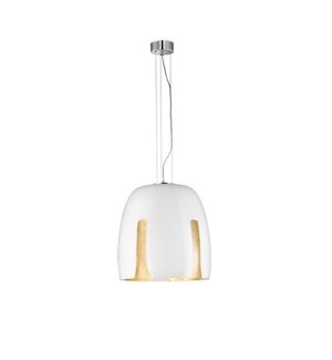 Madeira Large Pendant in White/Gold Leaf