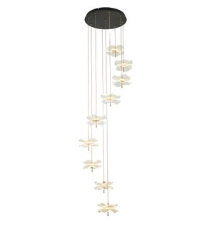 Butterfly Decorative Pendant 9-Light in Black and Gold