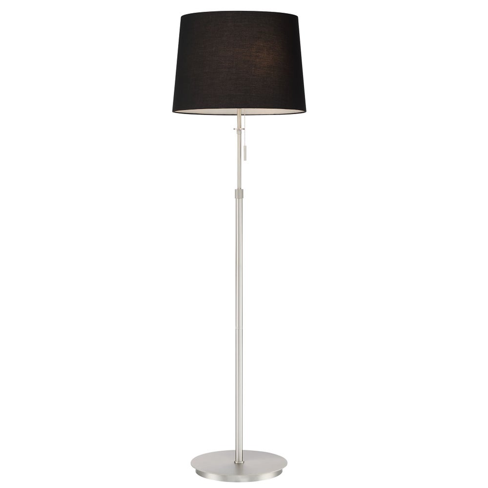 X3 Floor Lamp in Satin Nickel with White Shade
