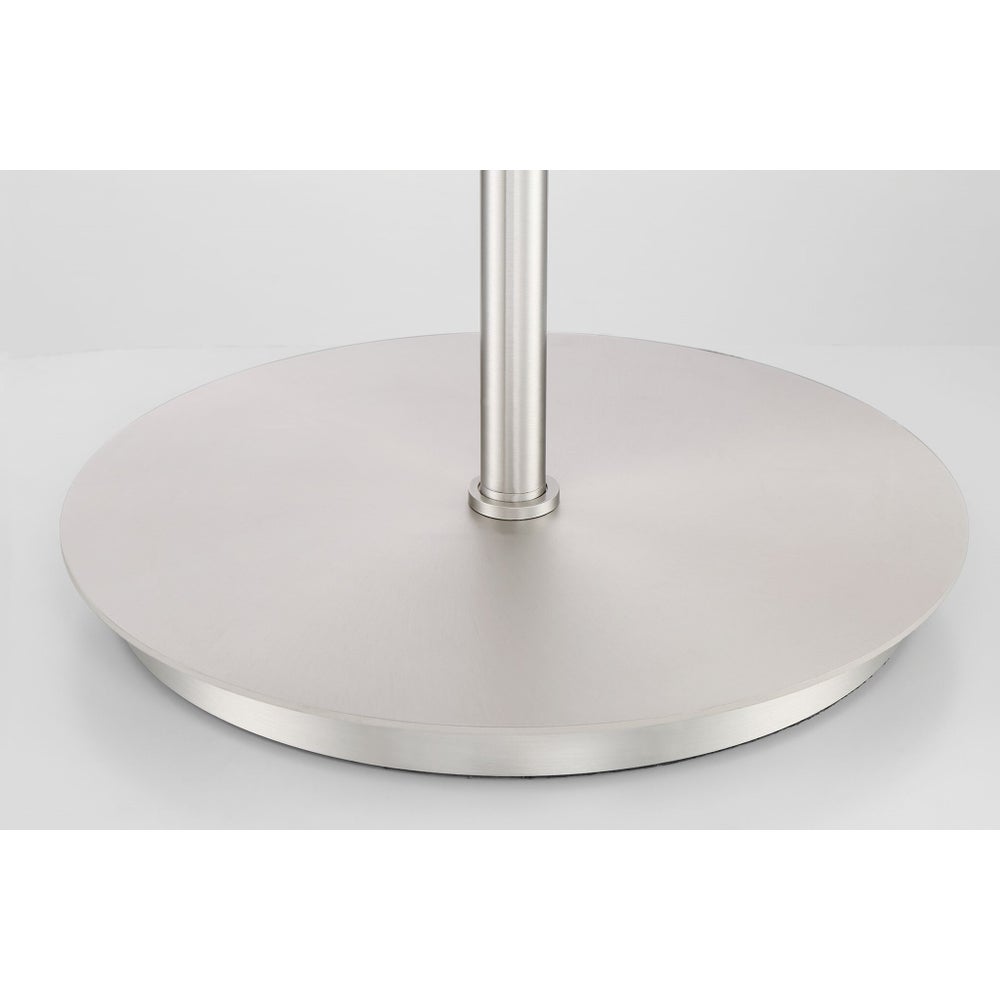 X3 Floor Lamp in Satin Nickel with White Shade