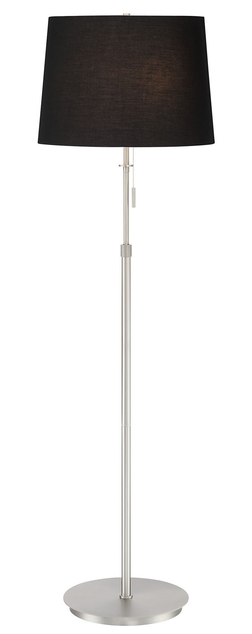 X3 Floor Lamp in Satin Nickel with White Shade