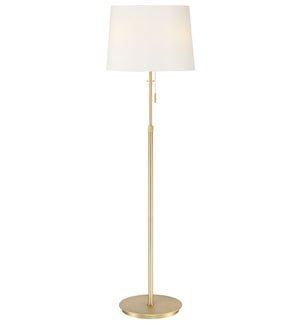 X3 Floor Lamp in Satin Brass with White Shade
