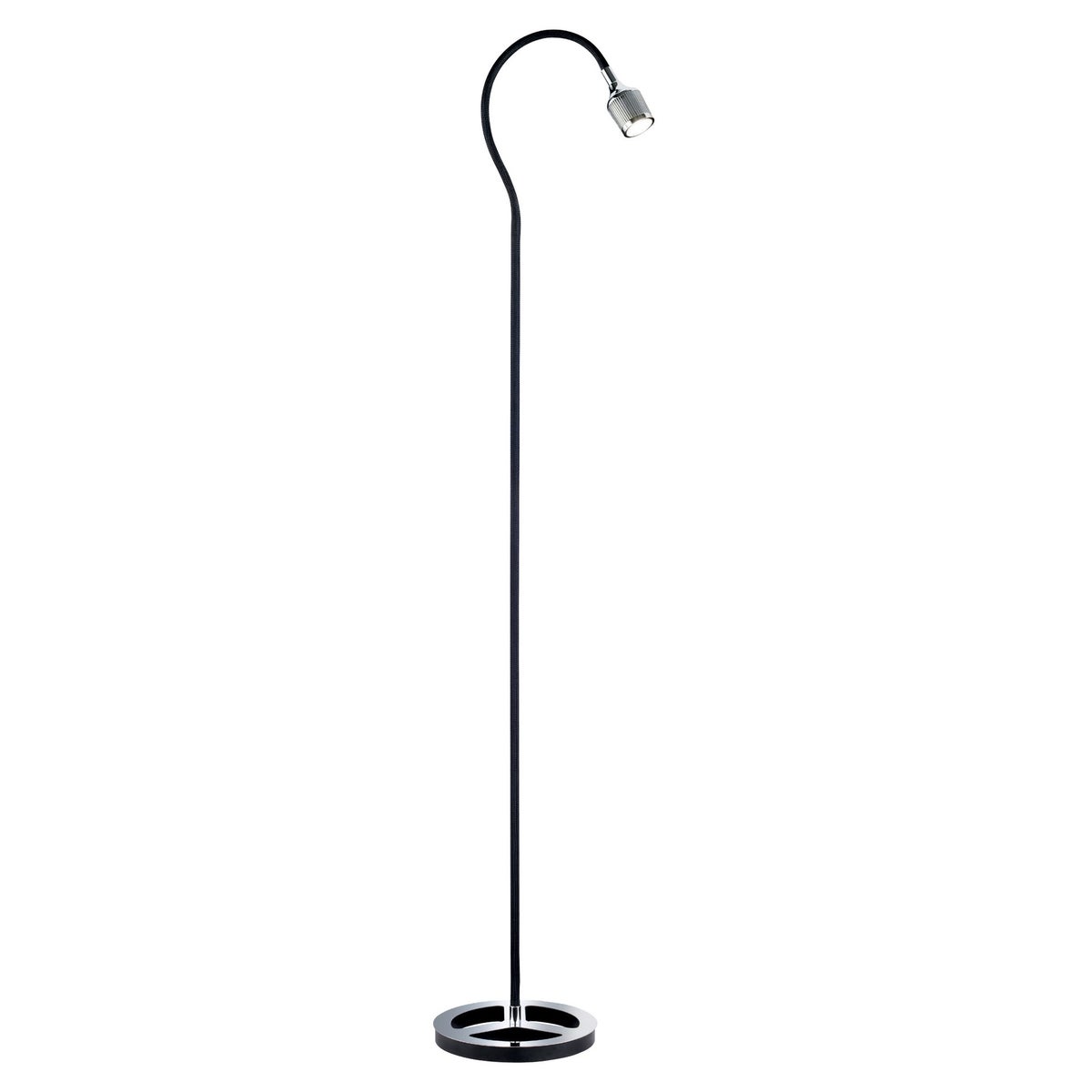 Mamba Floor Lamp in Black with Chrome Plate