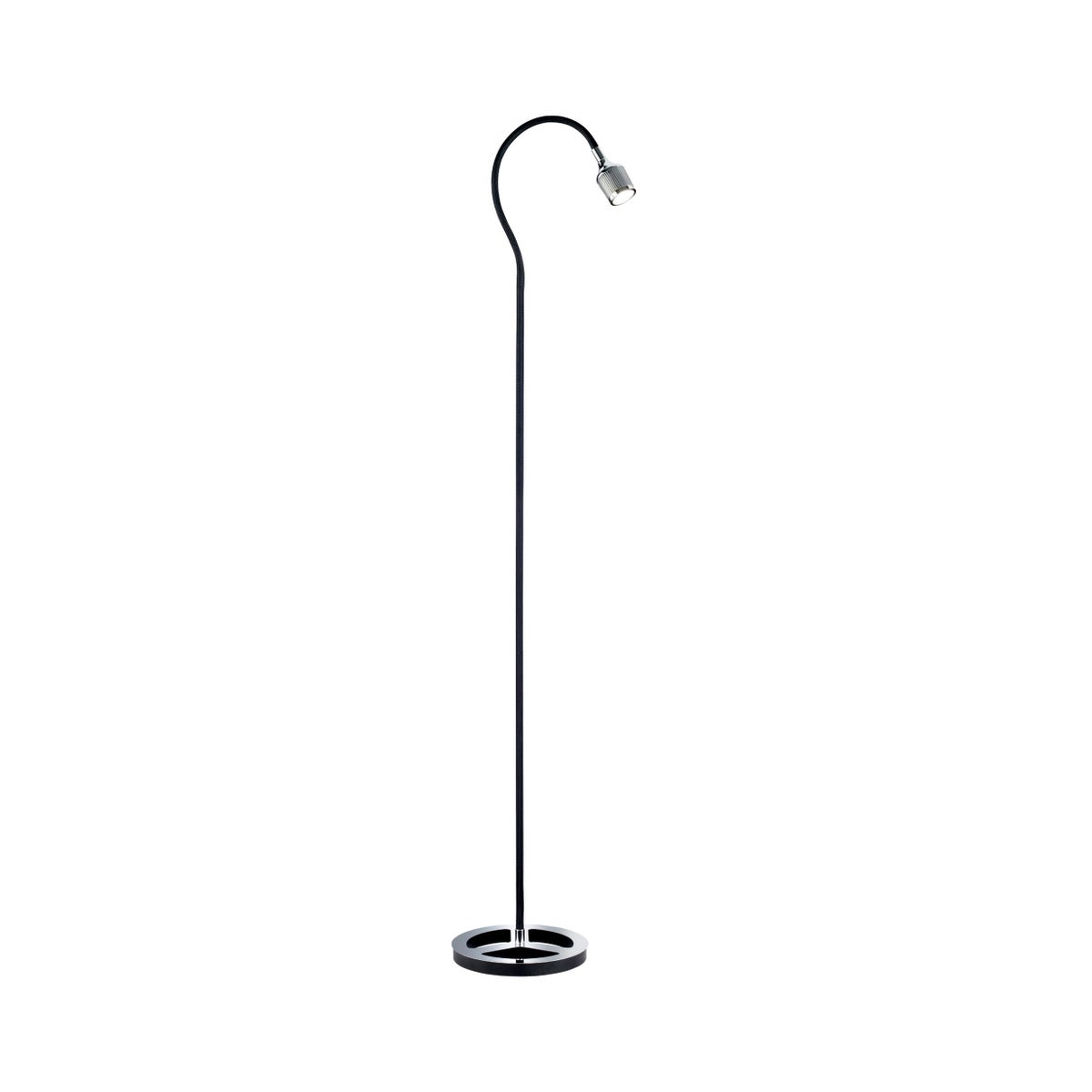 Mamba Floor Lamp in Black with Chrome Plate