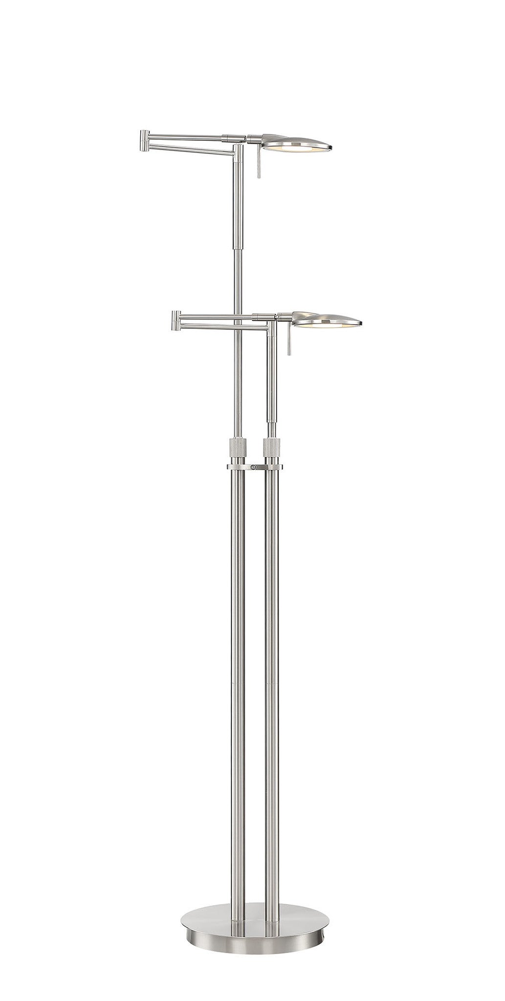 Dessau Turbo Double Floor Lamp in Satin Nickel - floor lamps