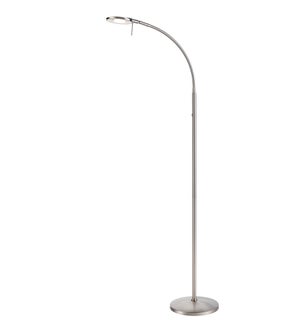 Dessau Flex Single Floor Lamp in Satin Nickel