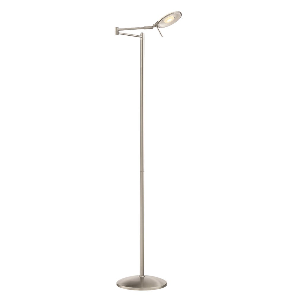 Dessau Turbo Swing-Arm Floor Lamp in Satin Nickel - floor lamps |  ArnsbergerLicht Inc