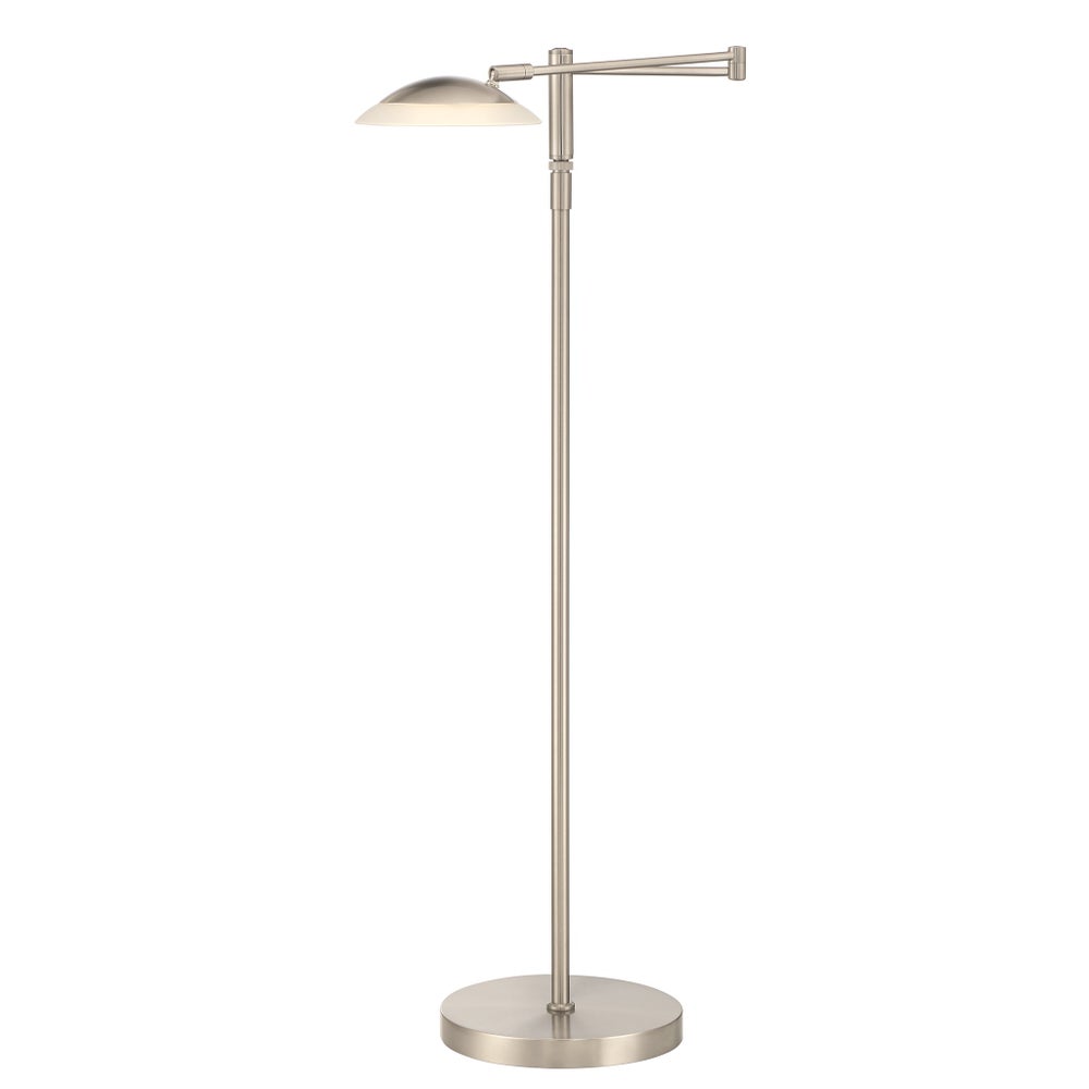 Meran Turbo Floor Lamp in Satin Nickel