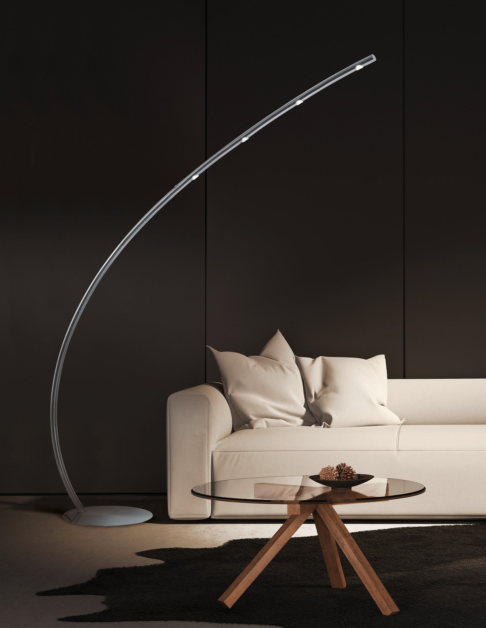 Columbus Arch Floor Lamp in Satin Nickel - floor lamps