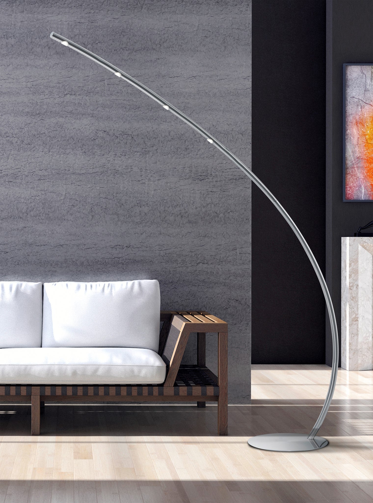 Columbus Arch Floor Lamp in Satin Nickel - floor lamps