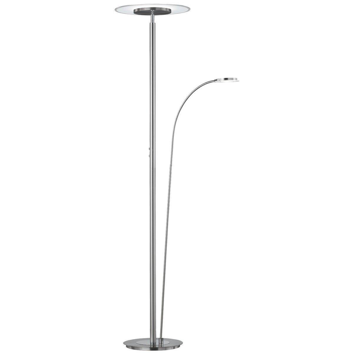 Tampa Double Pole Floor Lamp in Satin Nickel