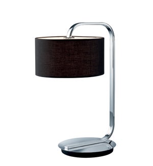 Cannes Table Lamp in Chrome with Black Shade