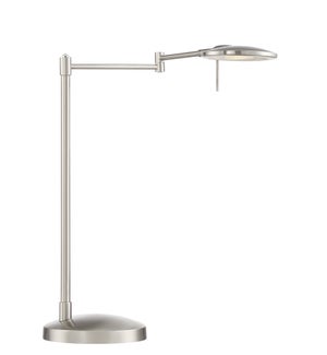 Dessau Turbo Swing-Arm Table Lamp in Satin Nickel