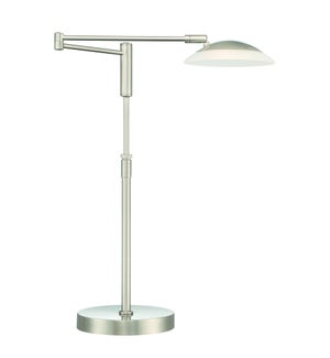 Meran Turbo Swing Arm Table Lamp in Satin Nickel