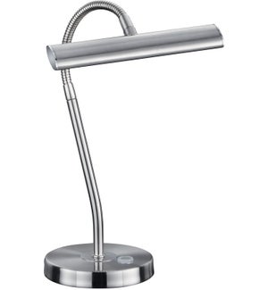 Curtis Gooseneck Desk Lamp in Satin Nickel