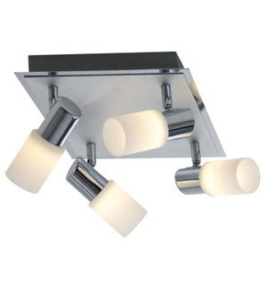Dallas 4 Light Ceiling Mount in a Square in Brushed Aluminum
