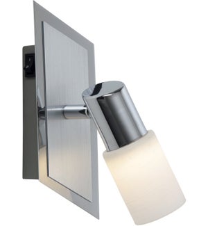 Dallas 1 Light Wall Mount in Brushed Aluminum