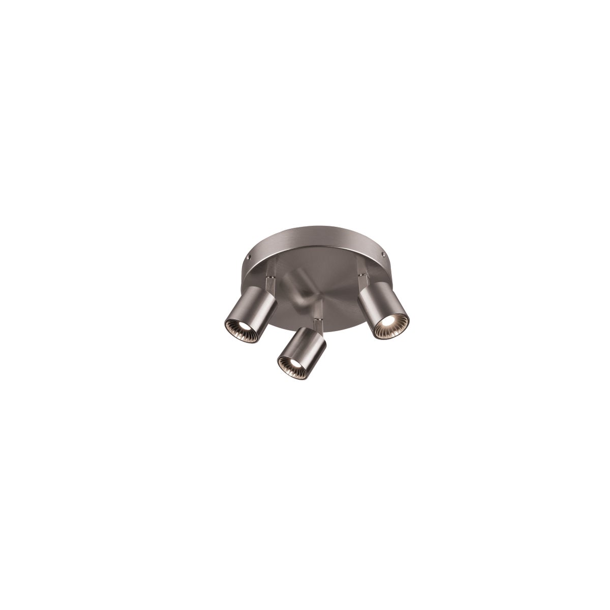 Cayman 3 Light Ceiling Mount Round Pan in Satin Nickel