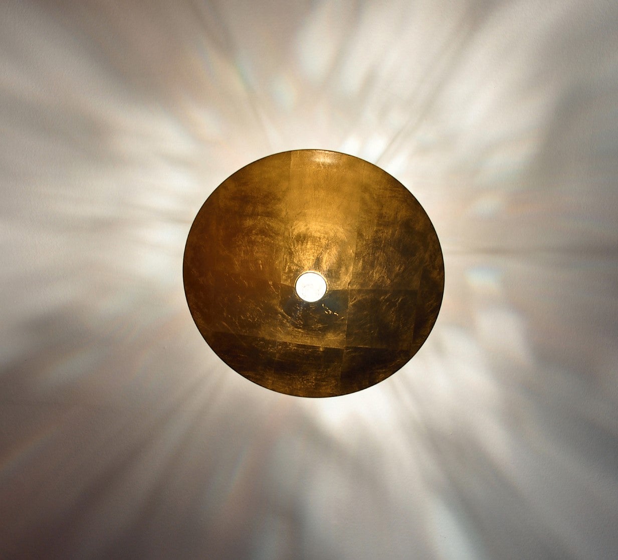 【BLACKPURPLE】[silver925] Luce Circle Pendant 8mm Wisdom Pendant in Gold Leaf with Black - luce elevata