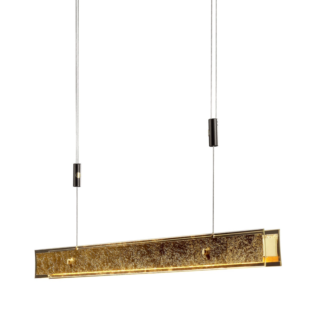 Linea Large Suspension in Gold Leaf with Bronze