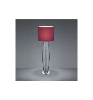 Opus Large Table Lamp in Smoked Glass with Aubergine Shade