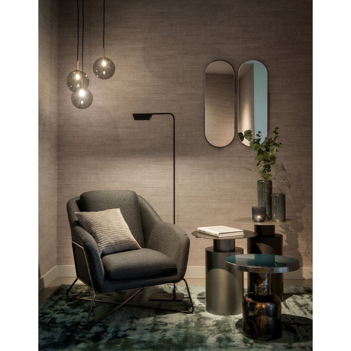 Side Table With Light Grey Zinc Base