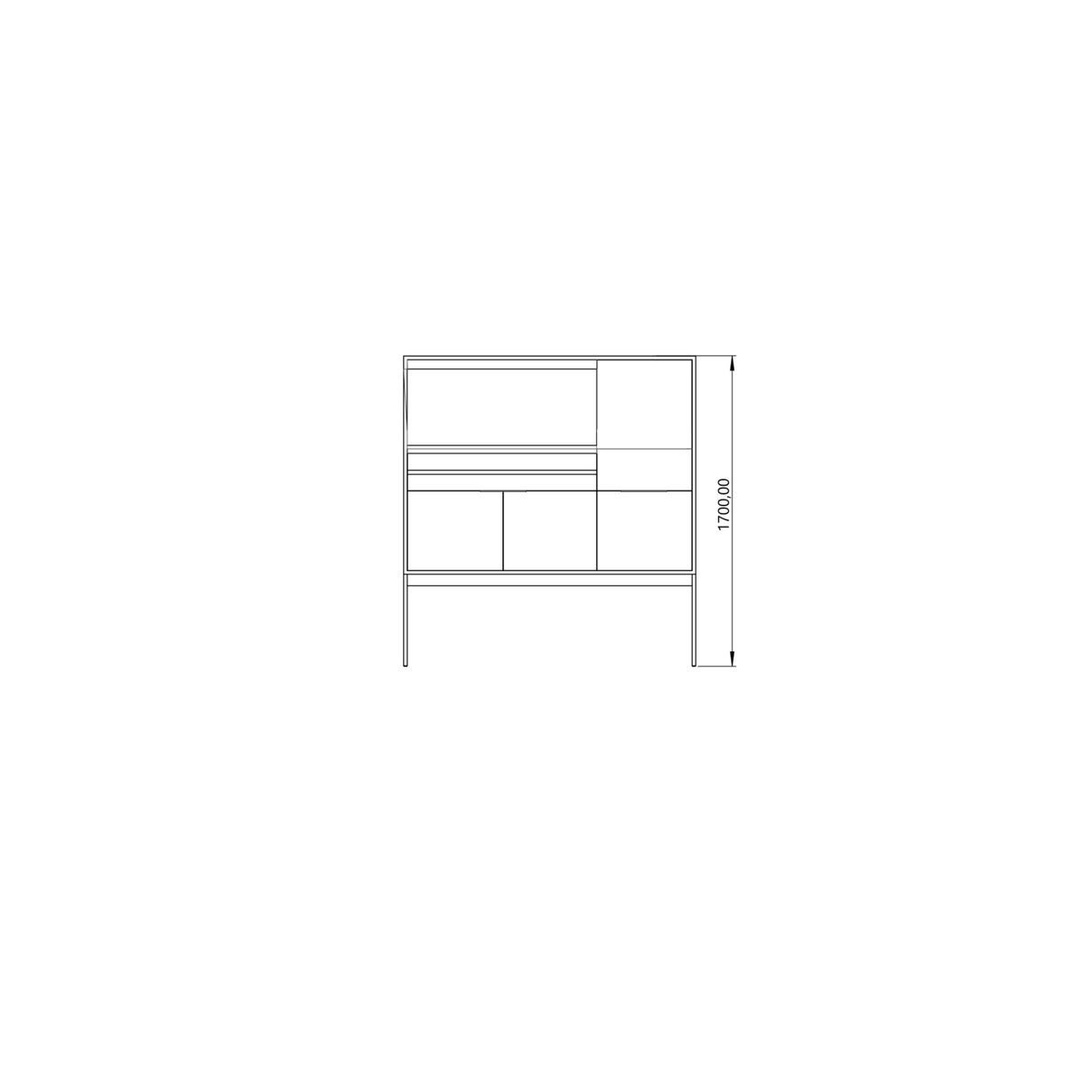 Aberdeen Bar Cabinet With Glass - Walnut