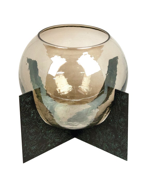 Lantern Round Modell With Amber Glass