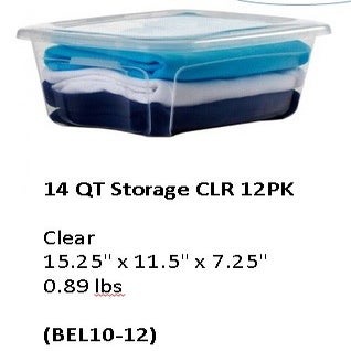 14QT STORAGE CLR 12PK