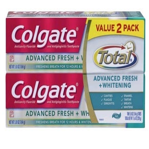 COLGATE TOTAL 5.8 OZ - ADVANCED WHITENING PASTE 2-PACK - 12/CS (76339)