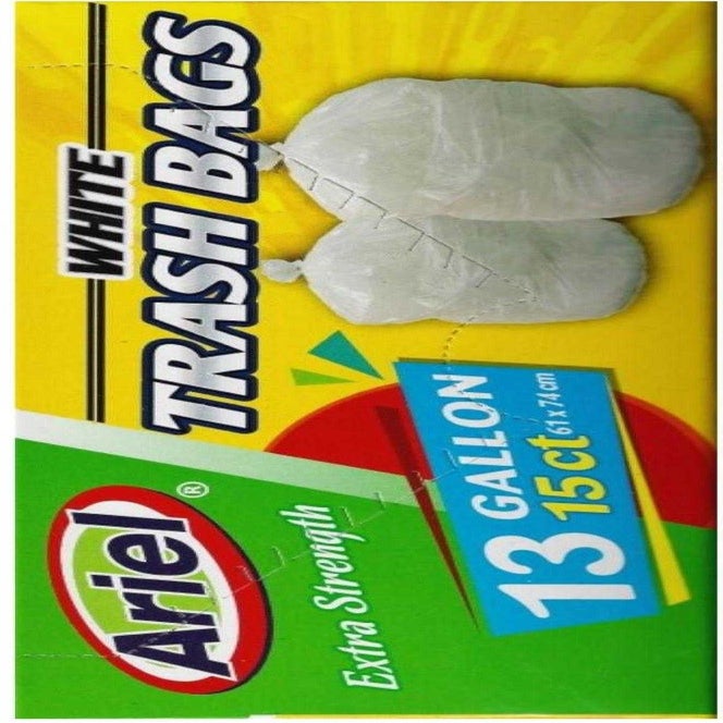 13 GAL WHITE TRASH BAGS 15CT/24