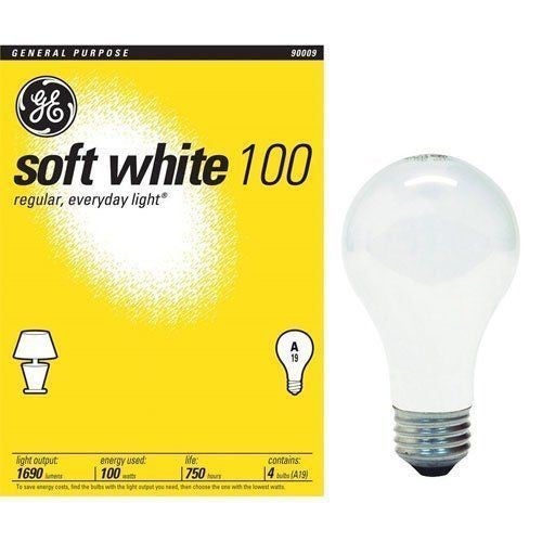 G.E® LIGHT BULB 100 W SOFT WHITE- 12'S 4/CS (41036)