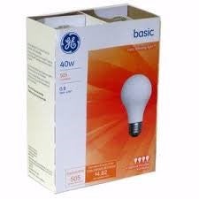 G.E ® LIGHT BULBS 40 W - 12'S 4/CS (13255)