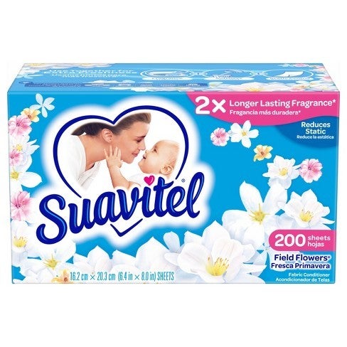 SUAVITEL® DRYER SHEET - SP FIELD FLOWERS BLUE 200CT - 4/CS (4121A)