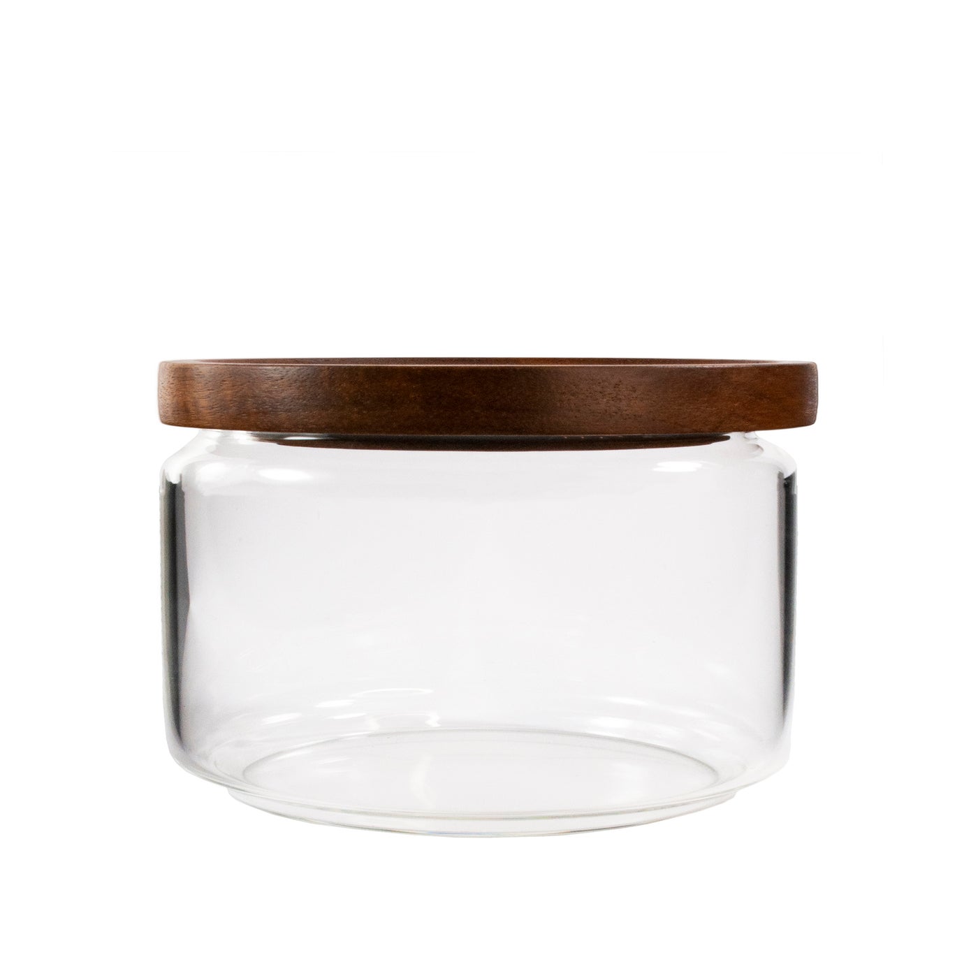 Canister Glass Kitchen Canisters with Airtight Acacia Lid, Tall