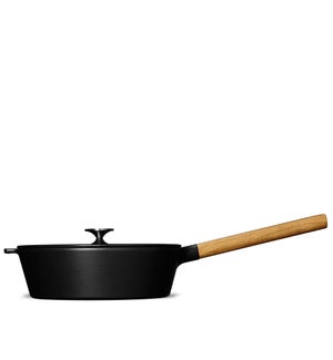 Saute Pan w/Lid 25cm/10"  Cast Iron/Wood Handle