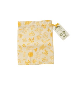 ORGANIC Food Bag Medium-Yellow 20x25cm Cotton
