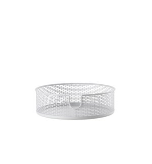 Metal Basket Shallow White 20x6.5cm